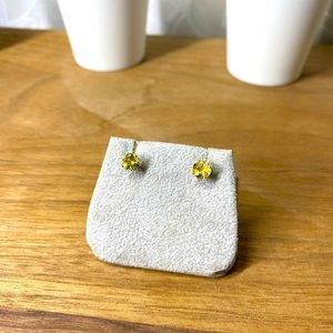 Sterling Silver With Yellow Stone